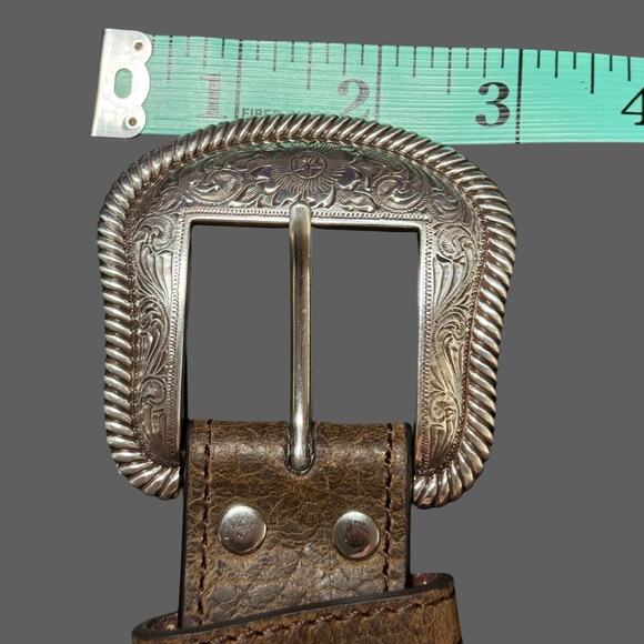 Nocona Men’s Western Brown Leather Belt Turquoise Studded Size 46 N210004302 - Picture 8 of 9